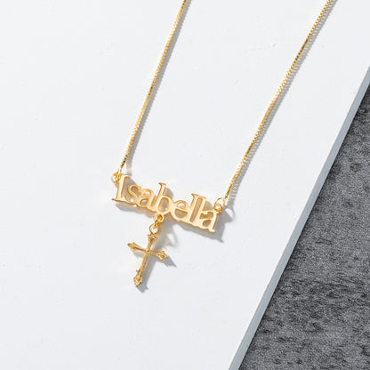 Custom Name Cross  Necklace N042