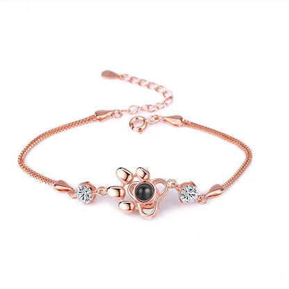 Sparkling Paw Shape Projection Bracelet