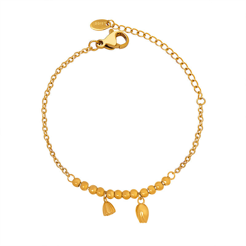 18K Gold Sacred Bloom Lotus Design Anklet