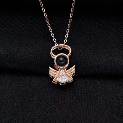 Sparkling Angel Projection Necklace P004