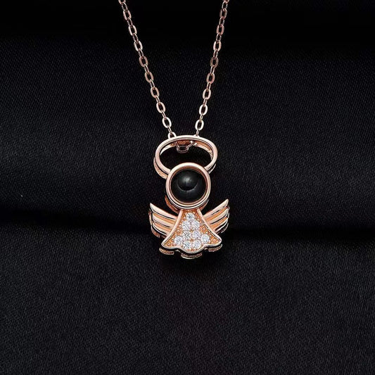 Sparkling Angel Projection Necklace P004