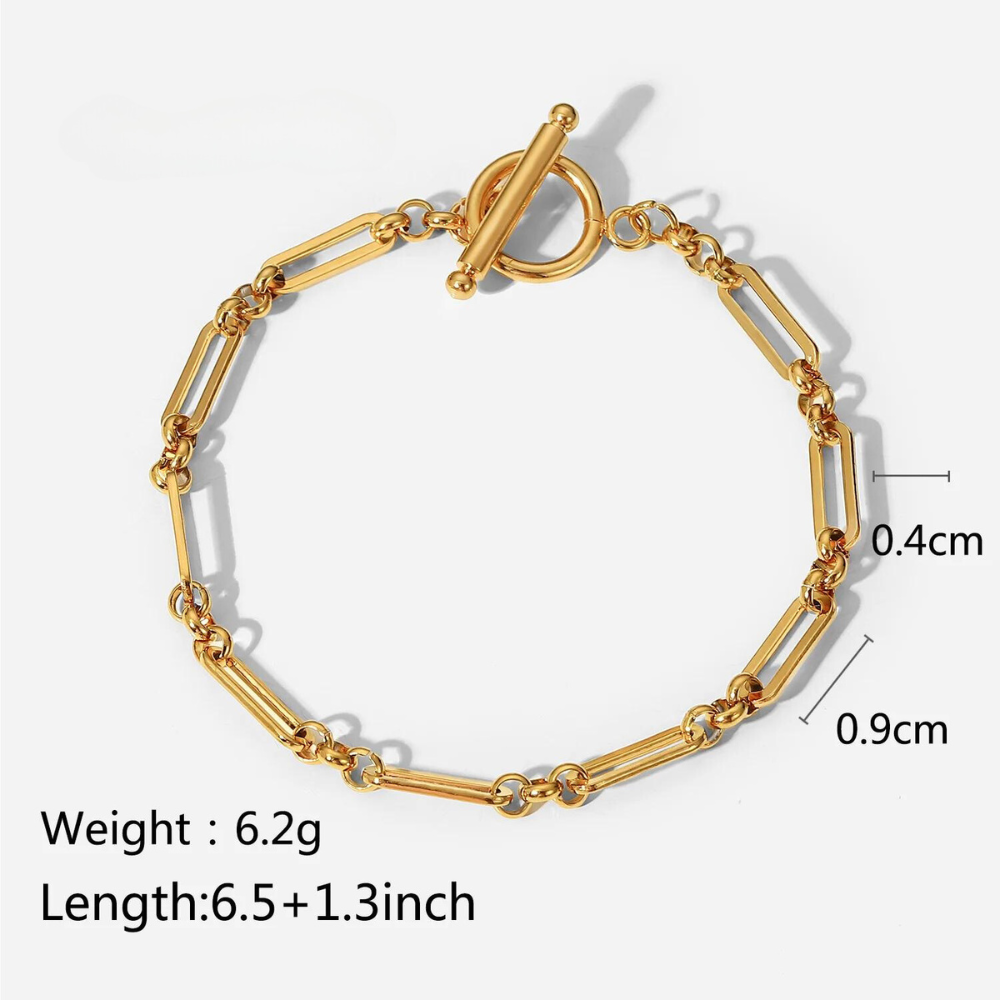 Vintage Glamour 18K Gold-Plated Stainless Steel Timeless Bracelet