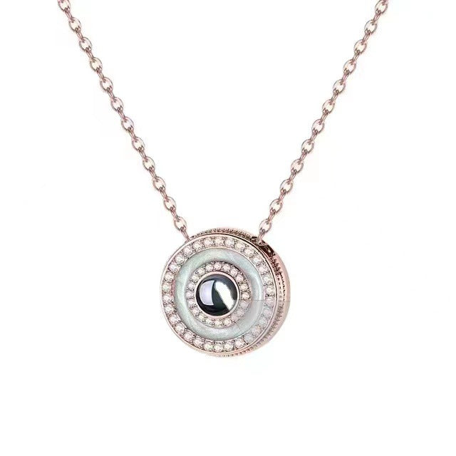 Sparkling Round Projection Necklace P017