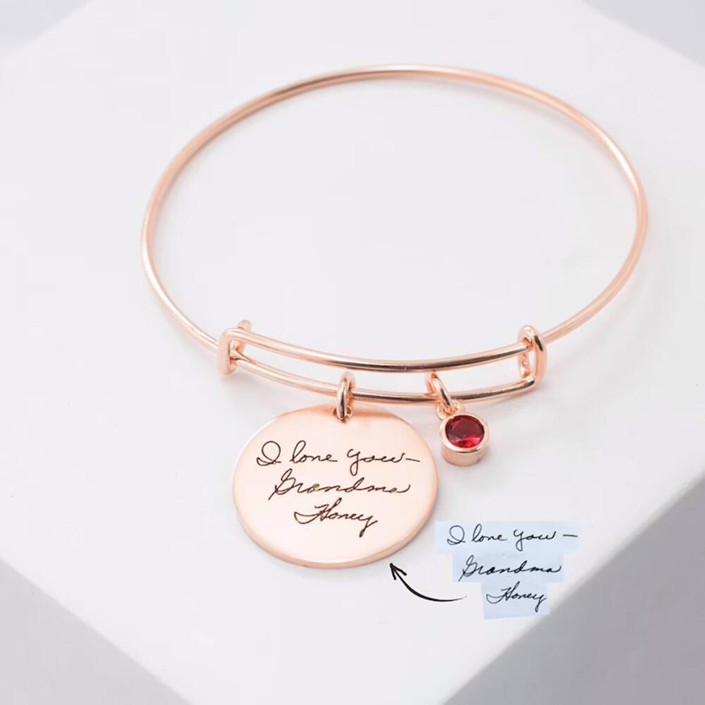 Custom Name Classic Birthstone Bangle B001