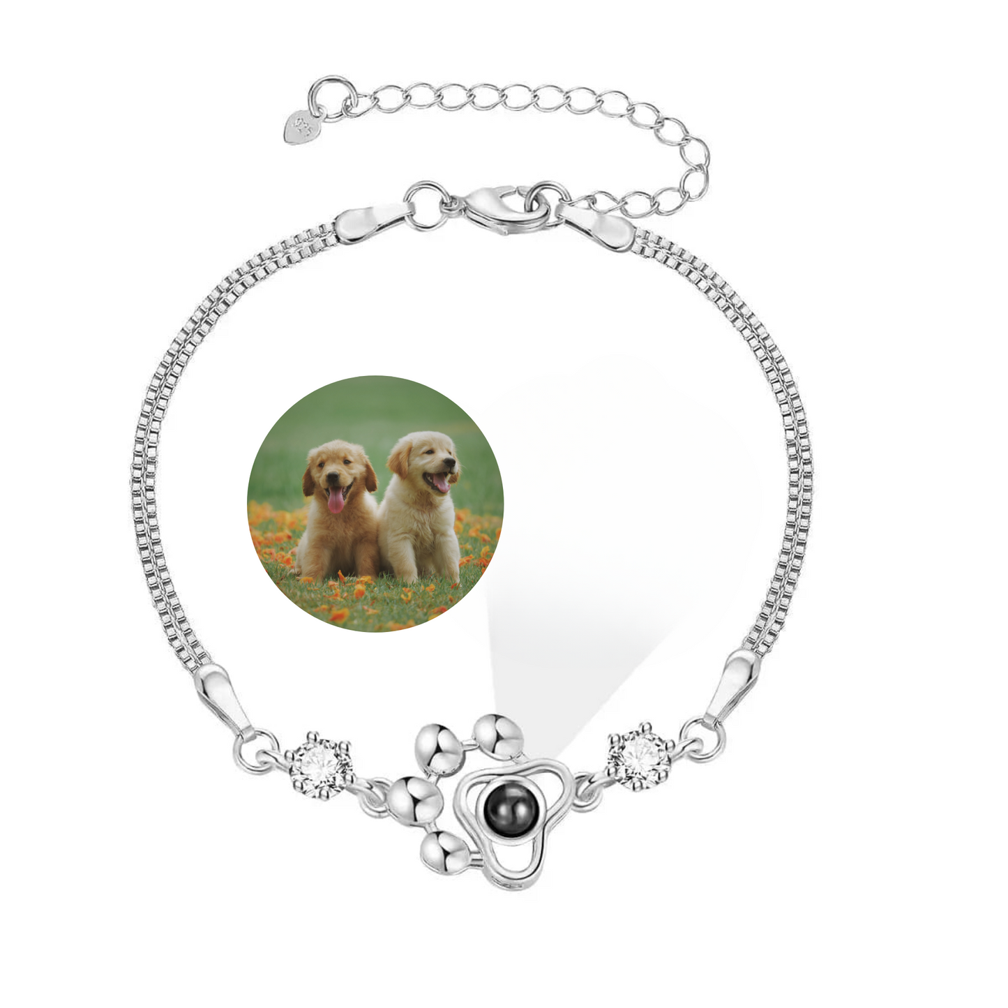 Sparkling Paw Shape Projection Bracelet