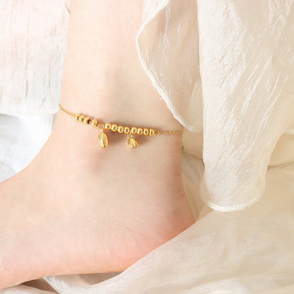 18K Gold Sacred Bloom Lotus Design Anklet