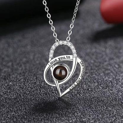 Timeless Prezzie Sparkling Heart Projection Necklace P015