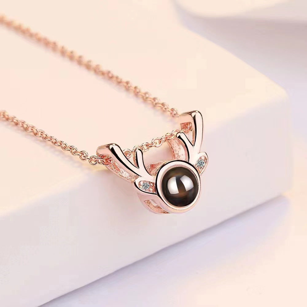 Timeless Prezzie Deer Shape Projection Necklace P011