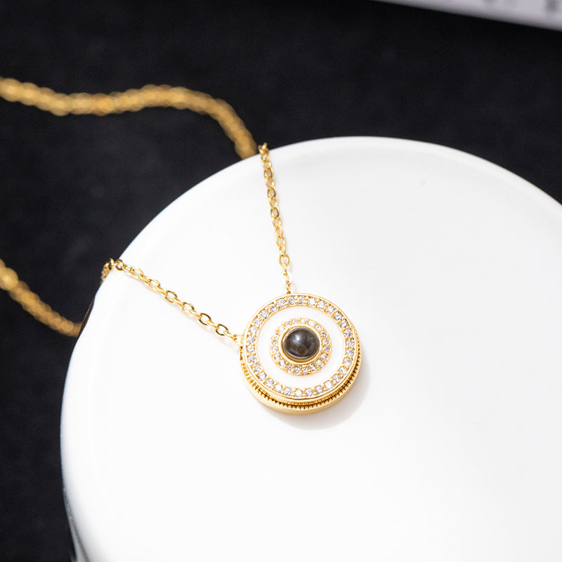 Sparkling Round Projection Necklace P017