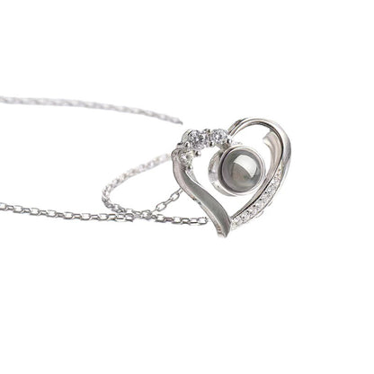 Sparkling Heart Projection Necklace P003