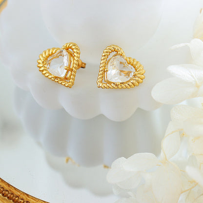 Lumiere Heart 18K Elegance Earrings