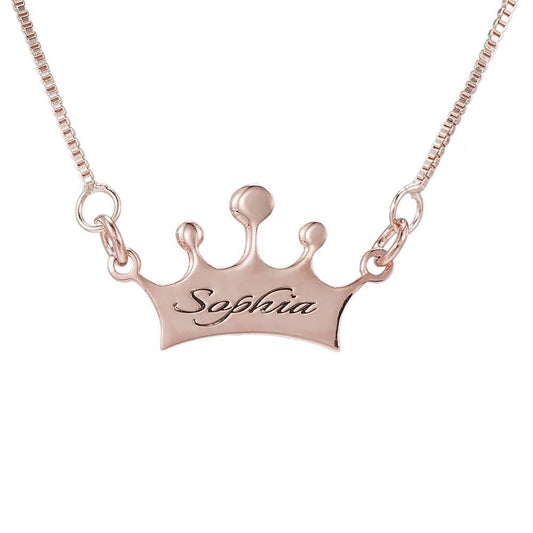 Custom Name Crown Necklace N029