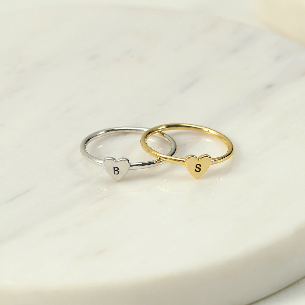 Personalized Initial Minimalist Ring R006