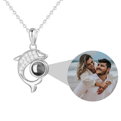 Timeless Prezzie Sparkling Dolphin Projection Necklace P010