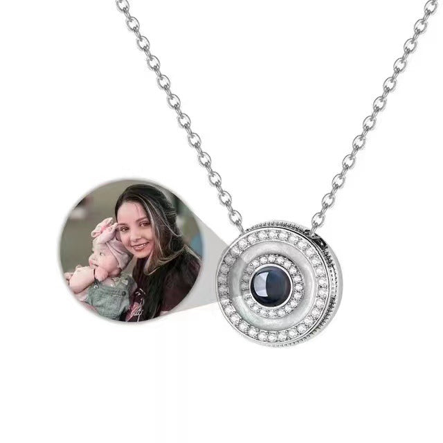 Sparkling Round Projection Necklace P017