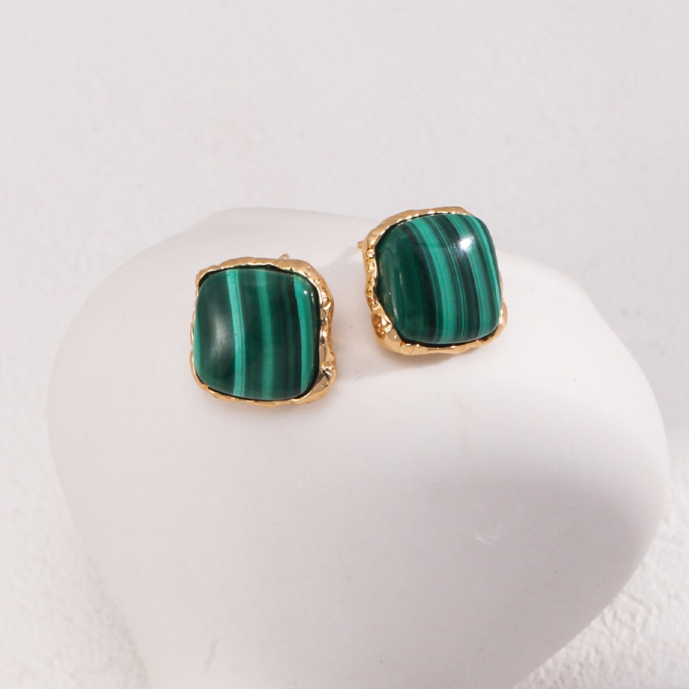 Esmeralda Malachite Gemstone Earring