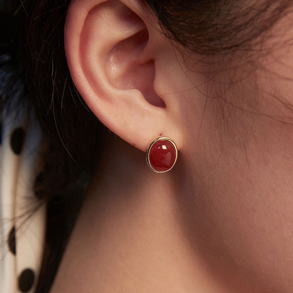 Minimalist Carnelian Earring