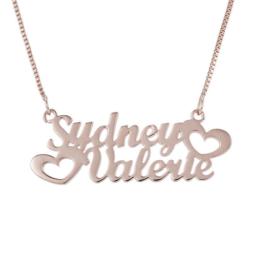 Custom Double Names Necklace N035