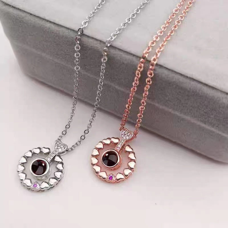 Sparkling Heart Projection Necklace P020