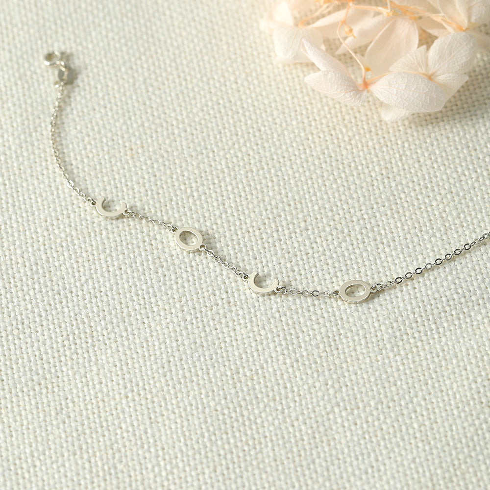 Customizable initial Minimalist Bracelet B002