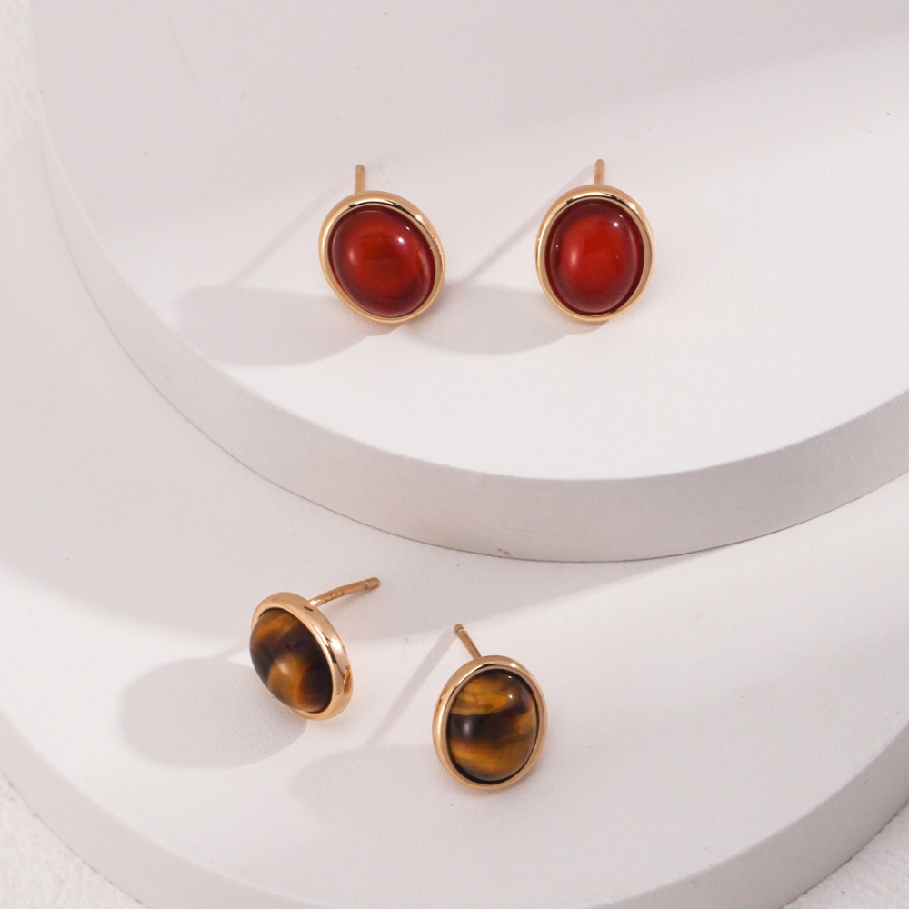 Minimalist Carnelian Earring