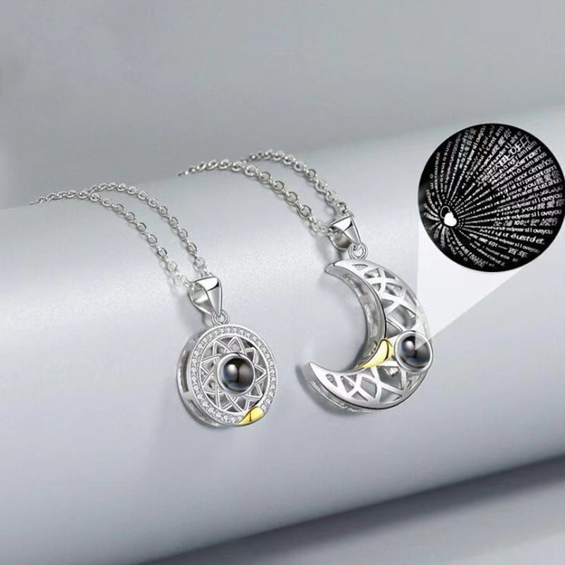 Sun Moon Projection Necklace