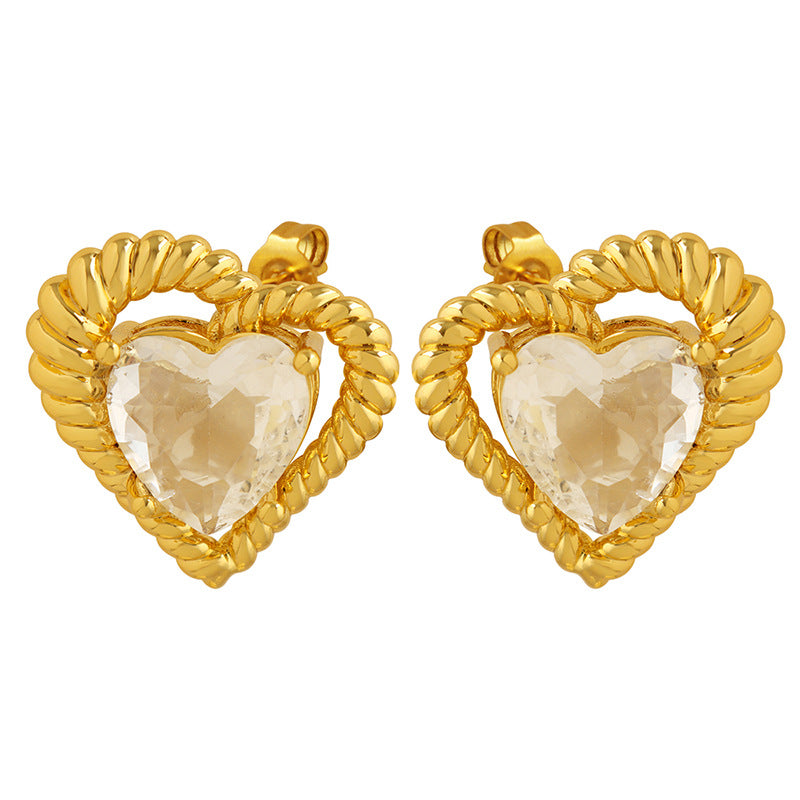 Lumiere Heart 18K Elegance Earrings