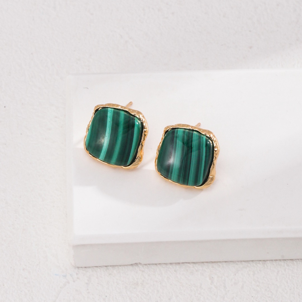 Esmeralda Malachite Gemstone Earring