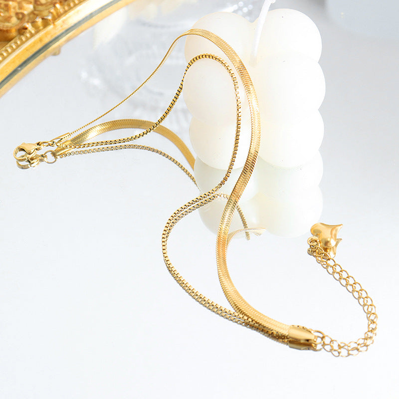 Minimalist Double-Layer 18K Gold Anklet