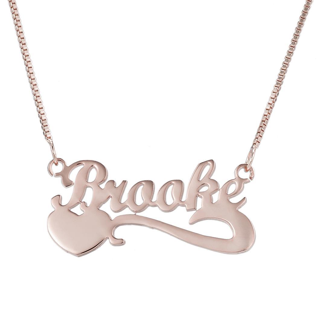 Dazzling Heart Custom Name Necklace N040