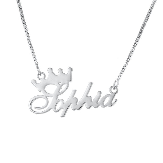 Custom Name Crown Necklace N030