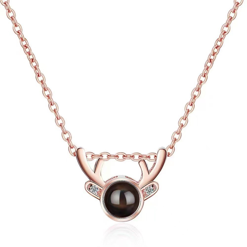 Timeless Prezzie Deer Shape Projection Necklace P011