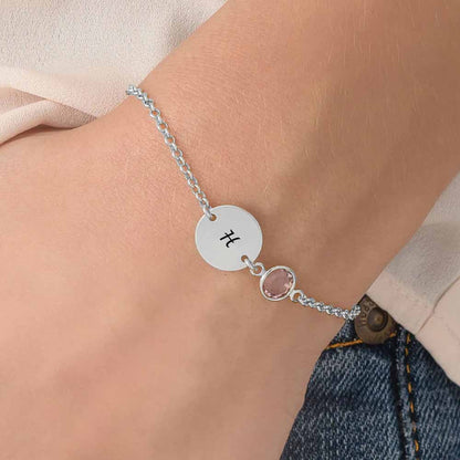 Birthstone Initial Bracelet B008