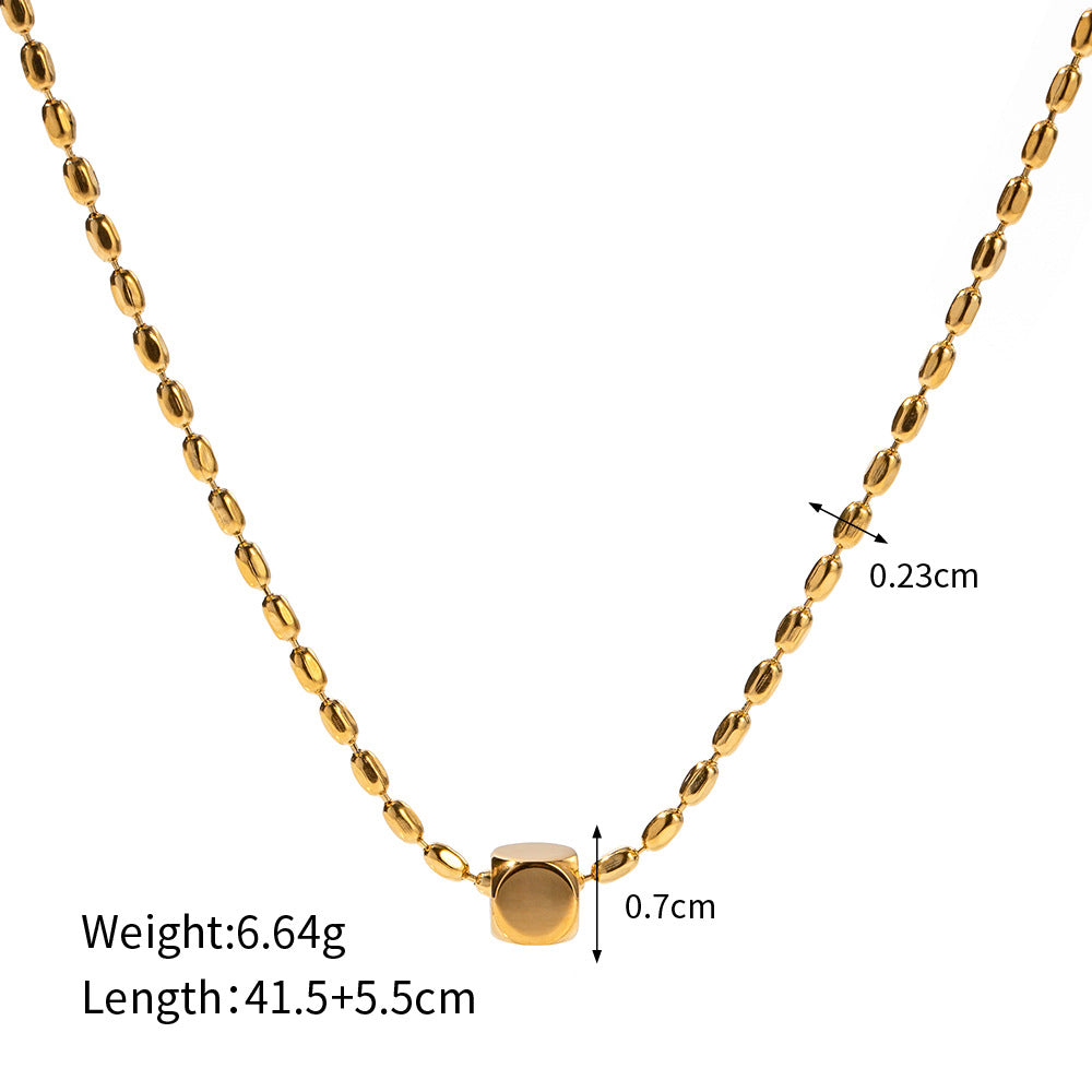 18K Gold Minimalist Square Pendant Necklace