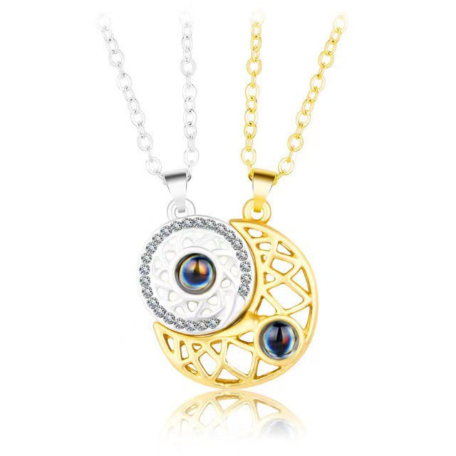 Sun Moon Projection Necklace