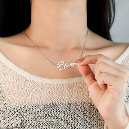 Customized Name Paw Necklace