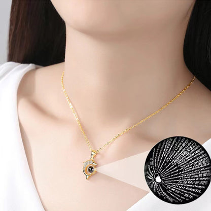 Timeless Prezzie Sparkling Dolphin Projection Necklace P010