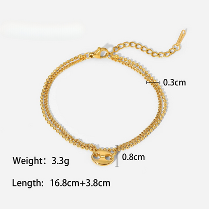 Vintage Glamour 18K Gold-Plated Stainless Steel Timeless Bracelet