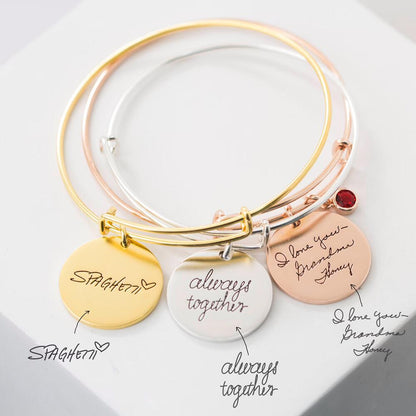 Custom Name Classic Birthstone Bangle B001