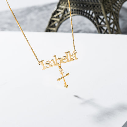 Custom Name Cross  Necklace N042