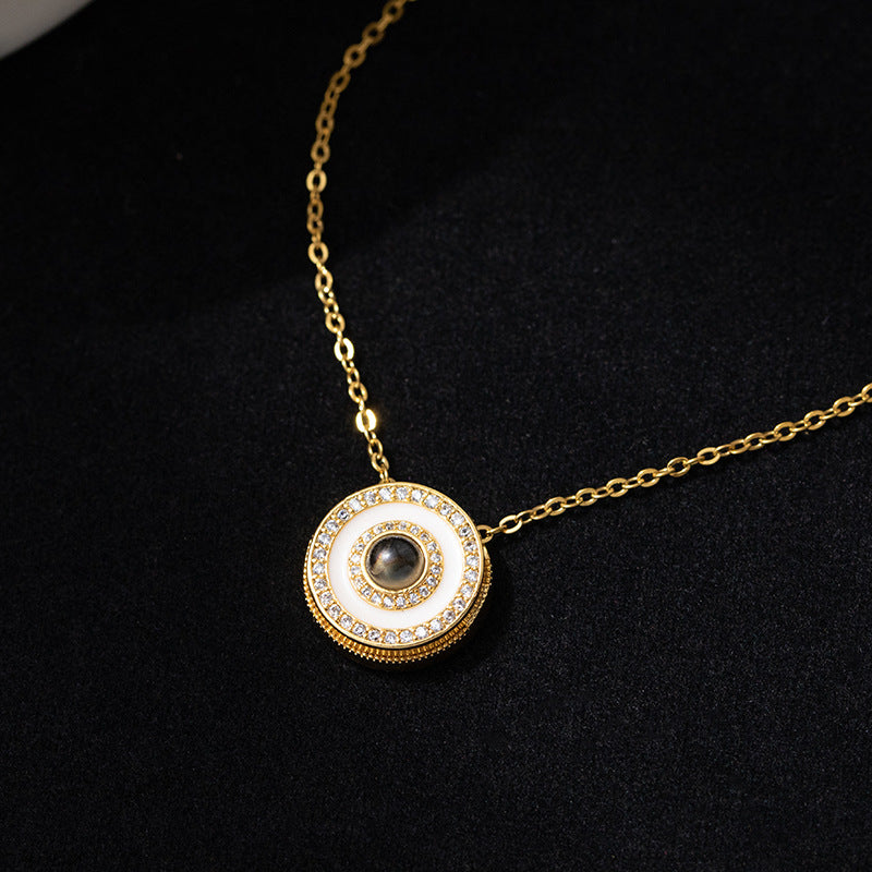 Sparkling Round Projection Necklace P017