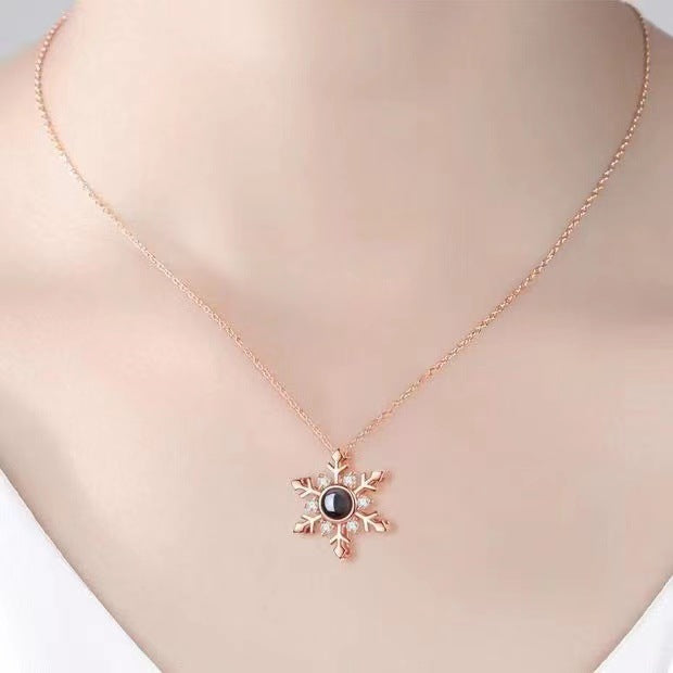 Timeless Prezzie Snowflake Projection Necklace P012