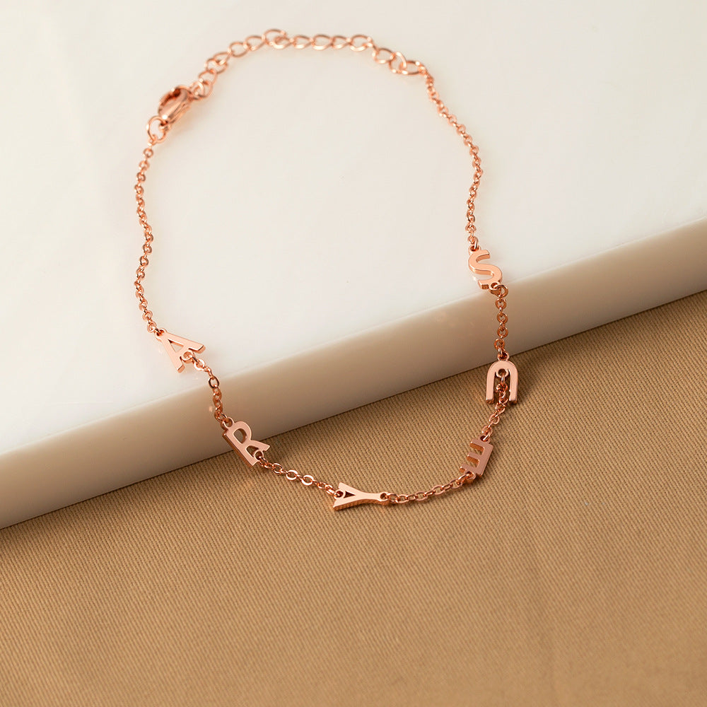 Customizable initial Minimalist Bracelet B002