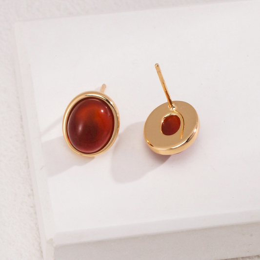 Minimalist Carnelian Earring