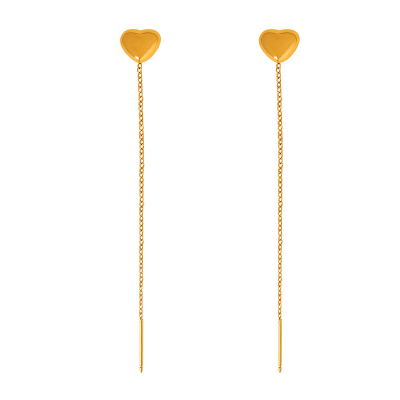 18K Gold Exquisite Heart Shape Earrings