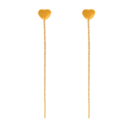 18K Gold Exquisite Heart Shape Earrings