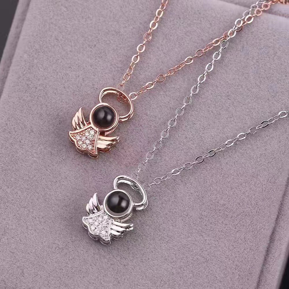 Sparkling Angel Projection Necklace P004