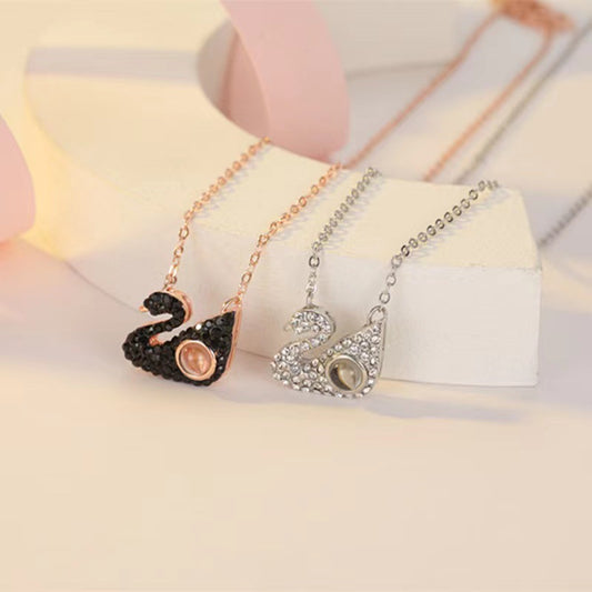 Dazzling Swan Projection Necklace P028