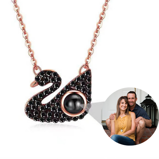 Dazzling Swan Projection Necklace P028