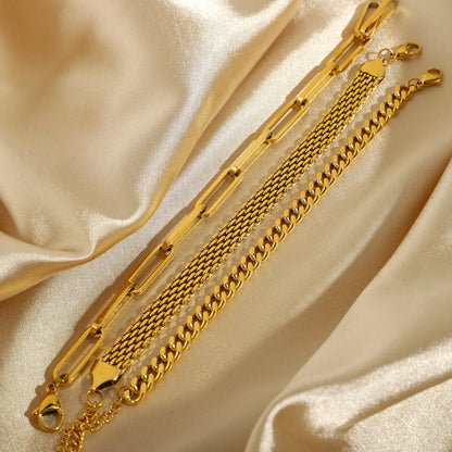 Vintage Glamour 18K Gold-Plated Stainless Steel Timeless Bracelet